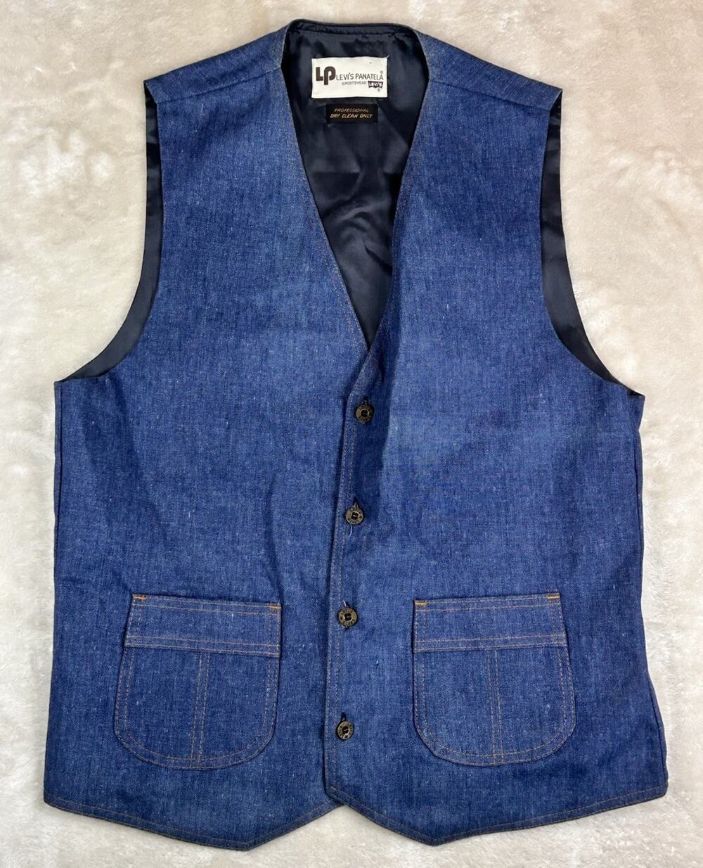 Vintage 1970’s Levis Panatela Men’s 42 Western Sportswear Denim Jean Vest
